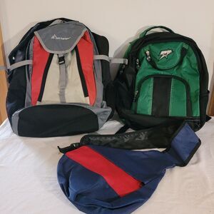 3 Back Packs Upward/cliff Hanger/artic